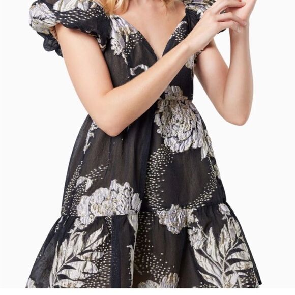 Elliatt Picard Black and White Floral Mini Dress | Size XS - Picture 5 of 12